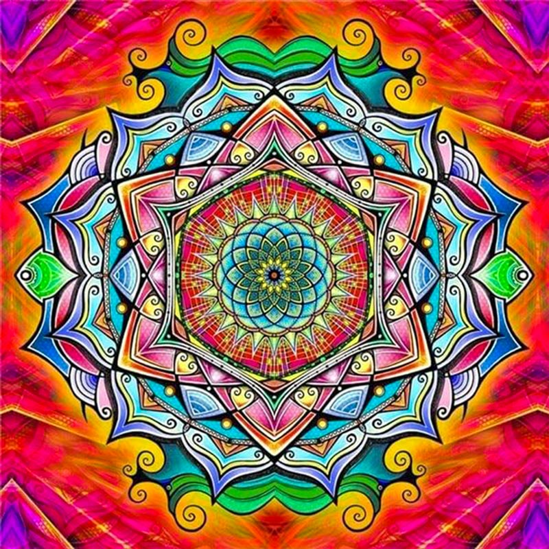 5D Diamond Painting AB Steine Mandala Blume - Unique-Diamond