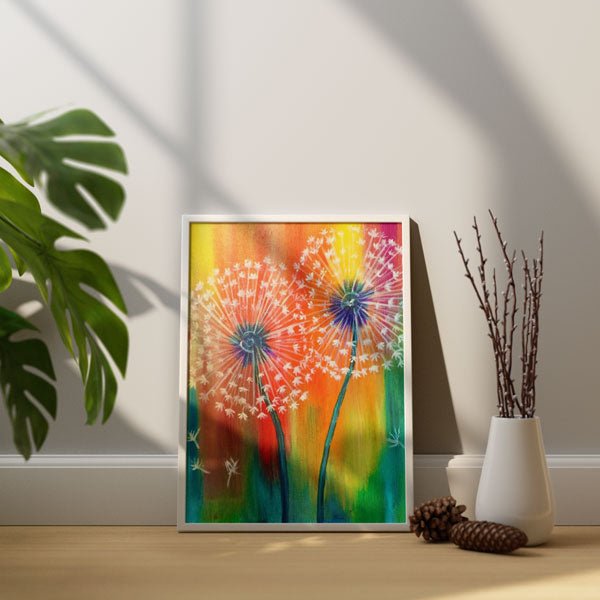 5D Diamond Painting AB Steine Pusteblumen in Farben - Unique-Diamond