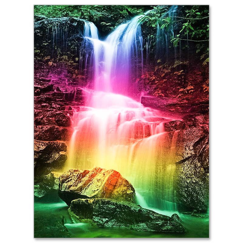 5D Diamond Painting AB Steine Regenbogen Wasserfall - Unique-Diamond