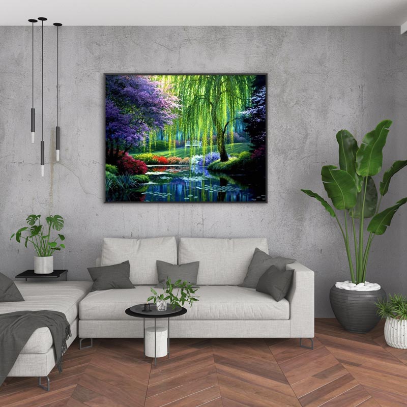 5D Diamond Painting AB Steine Teich Landschaft - Unique-Diamond