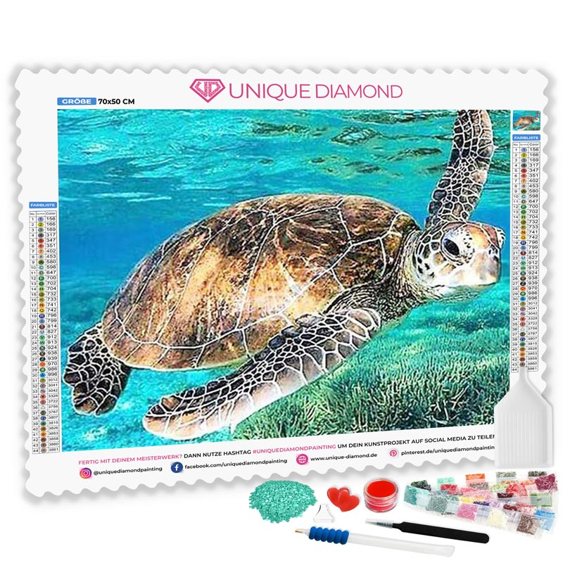 5D Diamond Painting Alte Schildkröte - Unique-Diamond