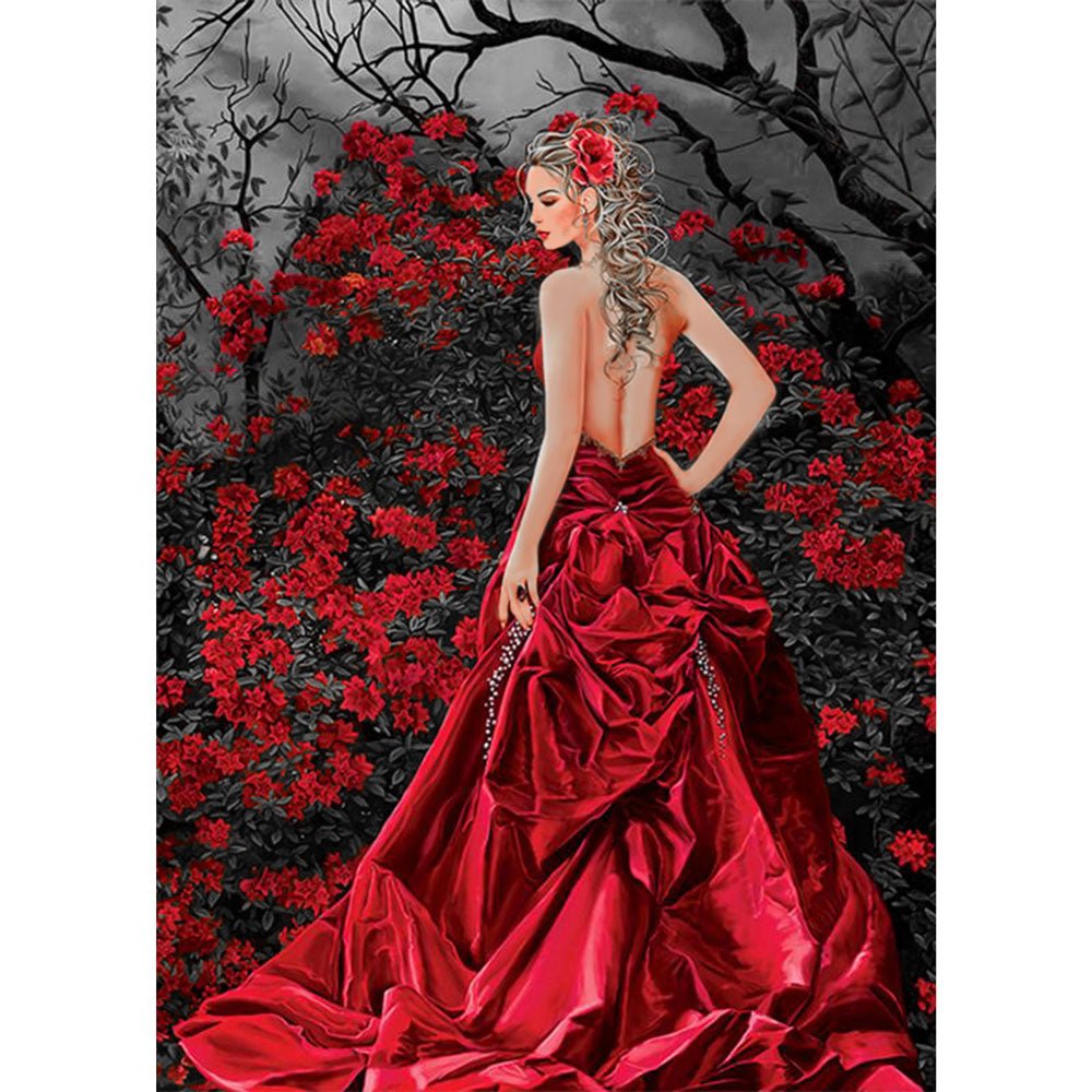 5D Diamond Painting Beauty in the flower forest - Unique-Diamond
