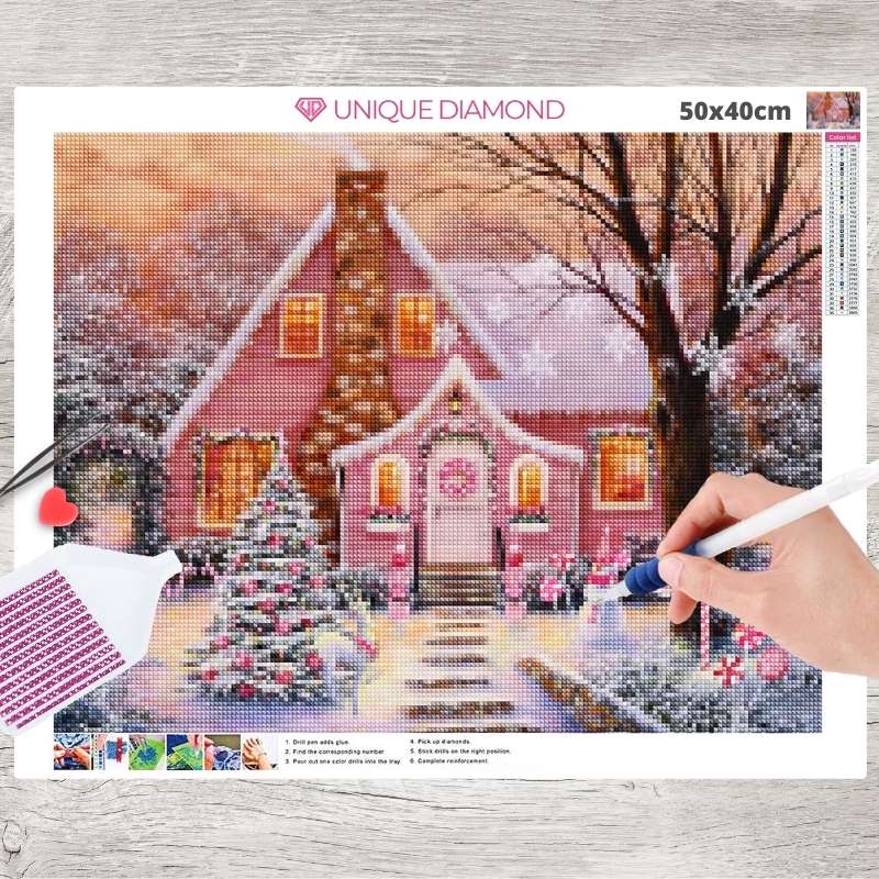 5D Diamond Painting Beschmückter Zuckerhäuschen - Unique-Diamond