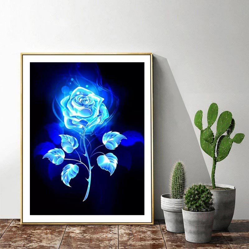5D Diamond Painting Blaue Rose - Unique-Diamond