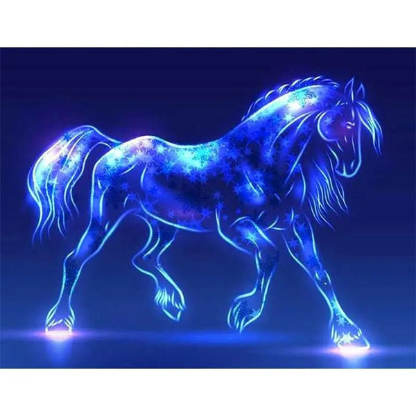 5D Diamond Painting blauer Pferd - Unique-Diamond