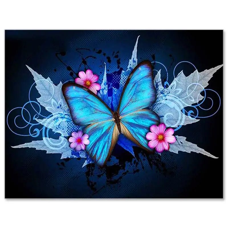 5D Diamond Painting blauer Schmetterling - Unique-Diamond