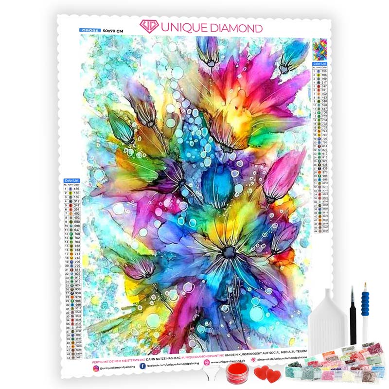 5D Diamond Painting Bunte Blumen - Unique-Diamond