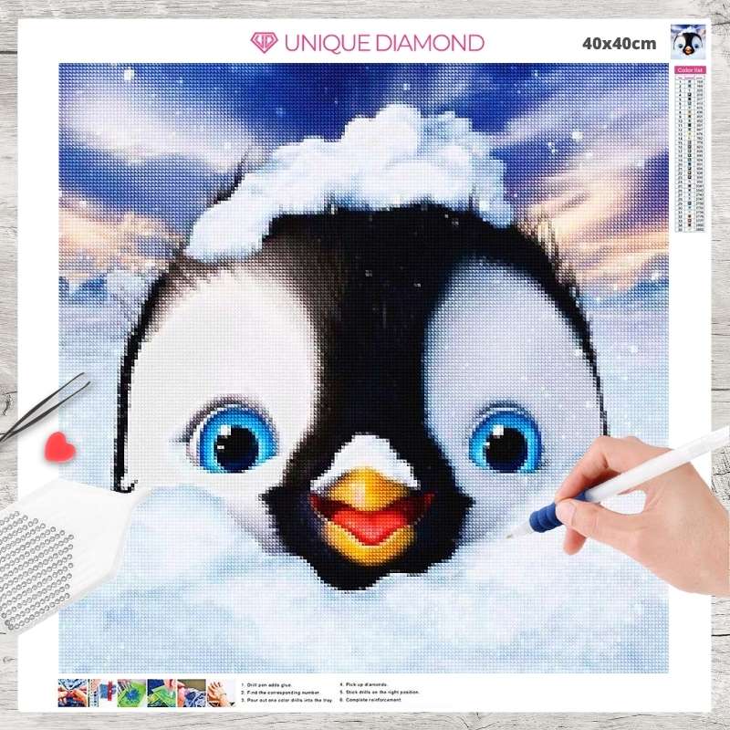 5D Diamond Painting Cartoon Pinguin - Unique-Diamond