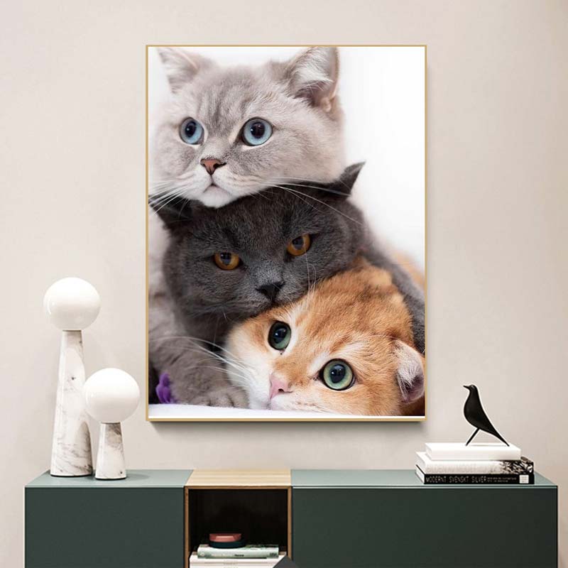 5D Diamond Painting Drei Katzen - Unique-Diamond