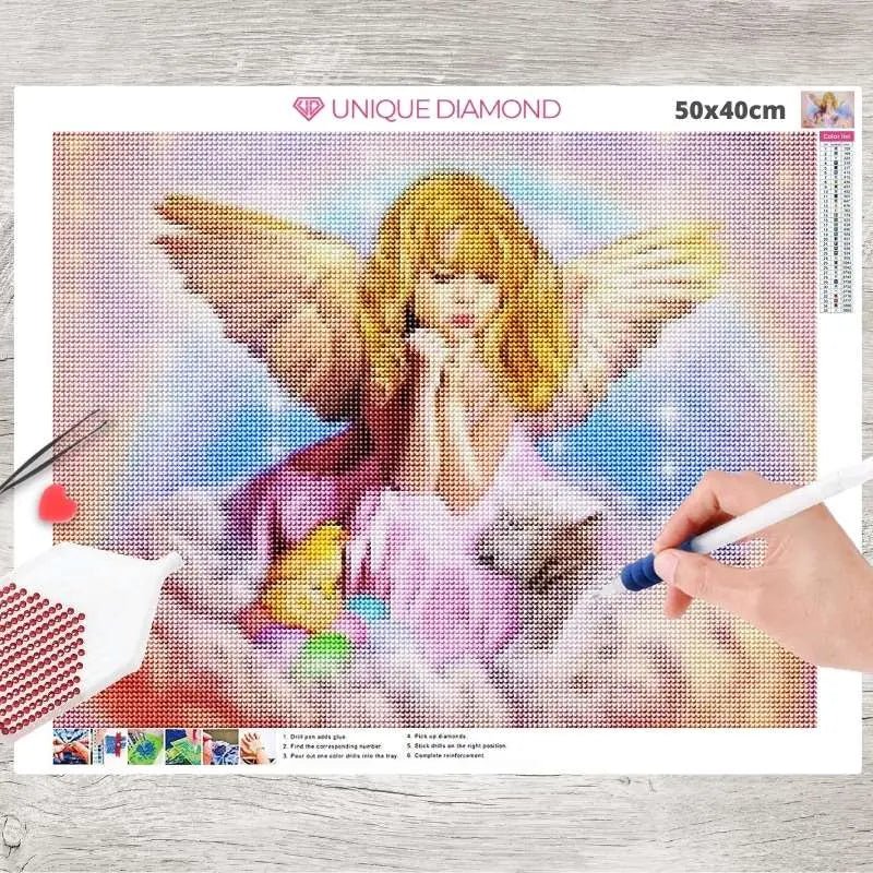 5D Diamond Painting Engel Mädchen - Unique-Diamond