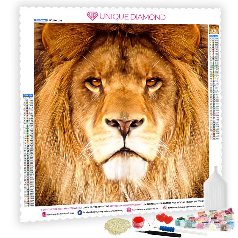 5D Diamond Painting Exclusive Löwe - Unique-Diamond