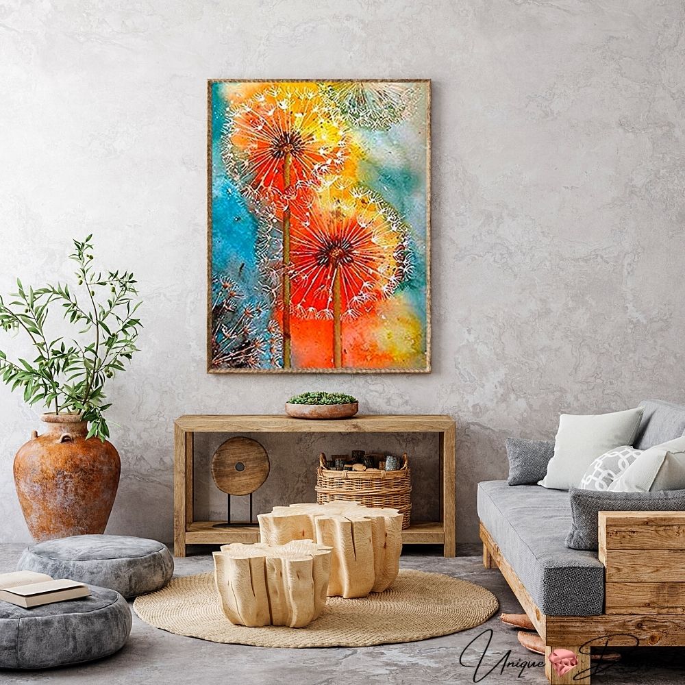 5D Diamond Painting farbige Pusteblume - Unique-Diamond