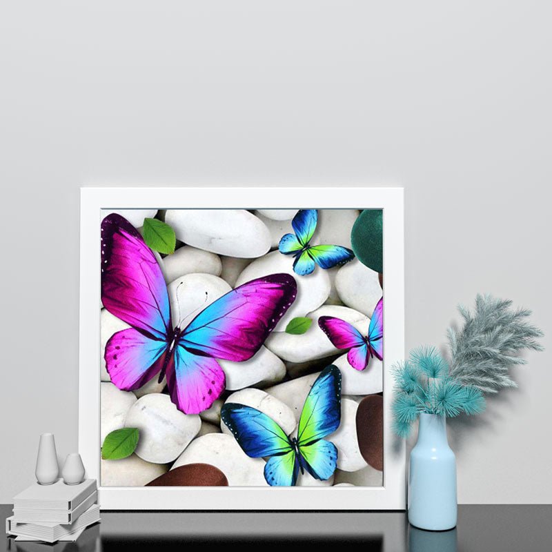 5D Diamond Painting Farbige Schmetterlinge - Unique-Diamond