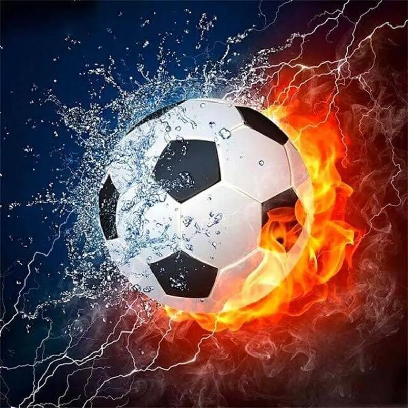 5D Diamond Painting Feuer & Fußball - Unique-Diamond