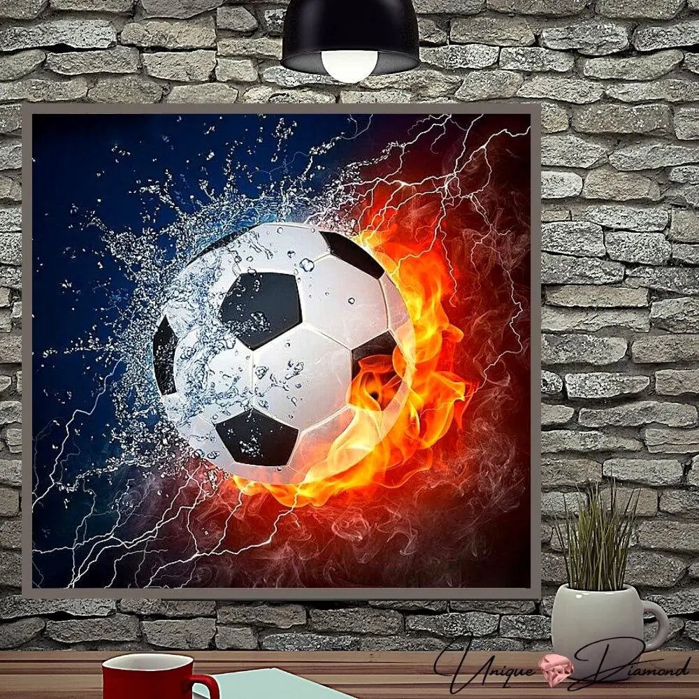 5D Diamond Painting Feuer & Fußball - Unique-Diamond