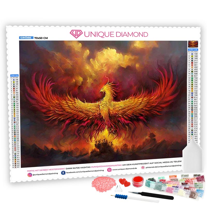 5D Diamond Painting Feuer Phoenix - Unique-Diamond