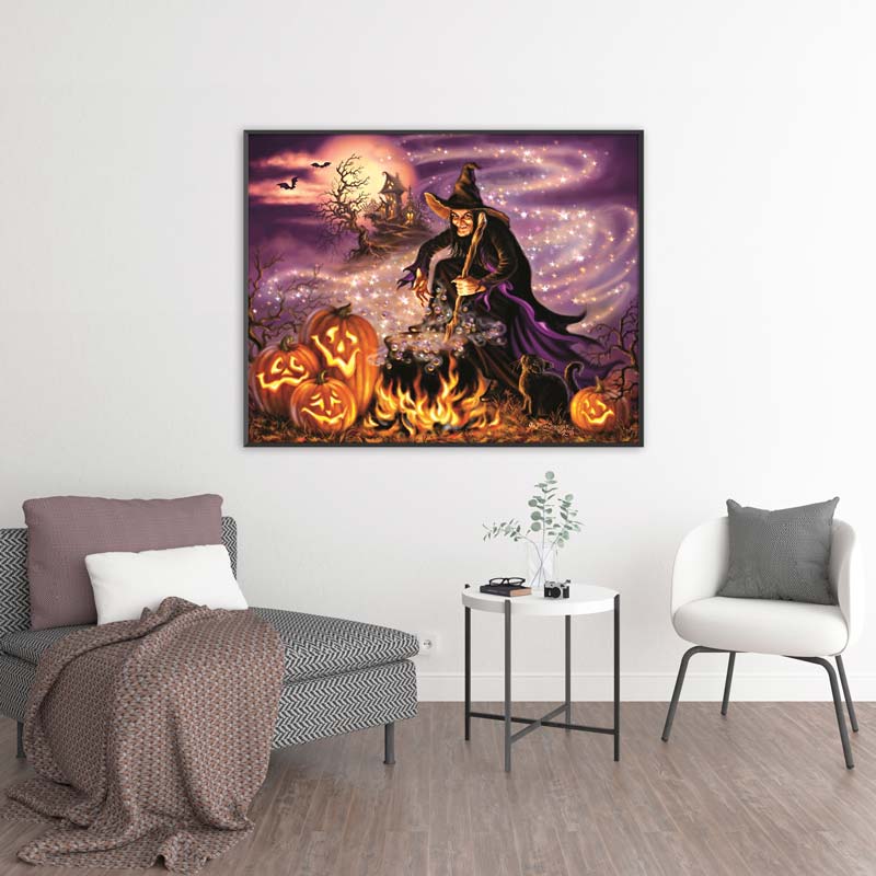 5D Diamond Painting Halloween Hexe - Unique-Diamond