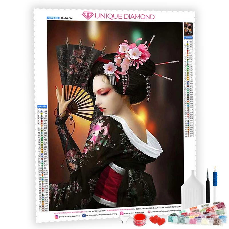 5D Diamond Painting Japanische Geisha - Unique-Diamond