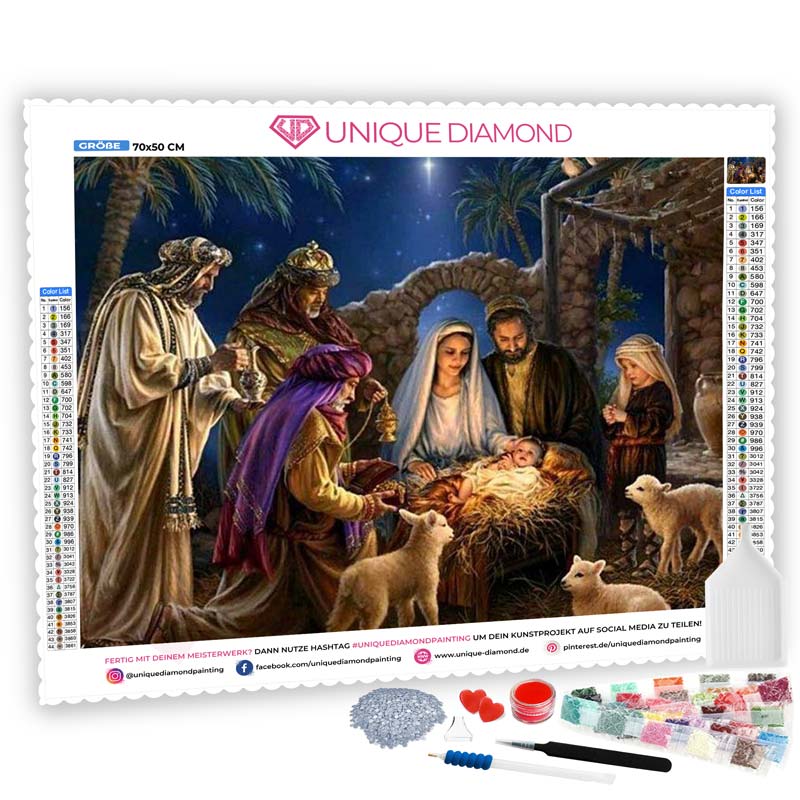 5D Diamond Painting Jesus Christus Geburt - Unique-Diamond