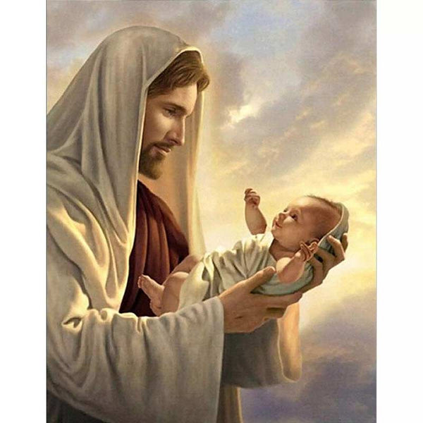 5D Diamond Painting Jesus Christus mit Baby - Unique-Diamond