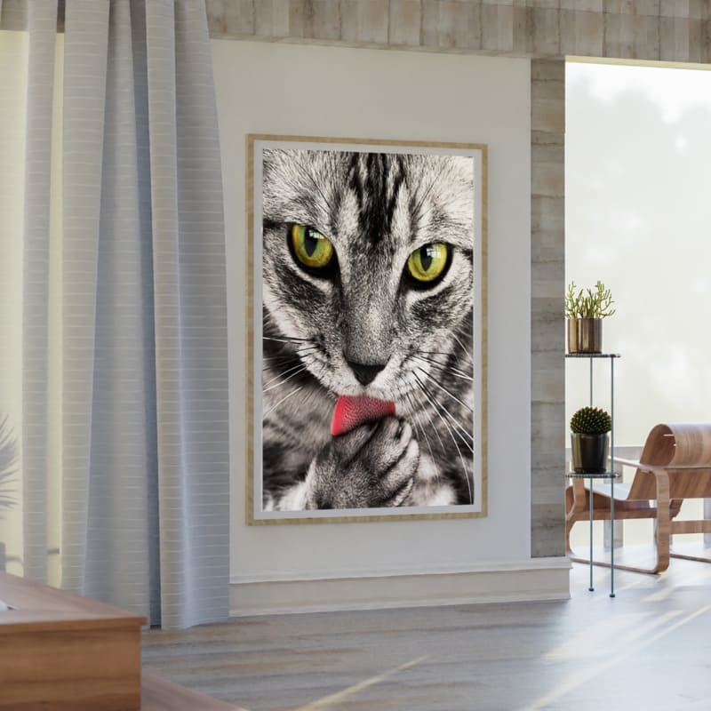 5D Diamond Painting Katze mit grünen Augen - Unique-Diamond
