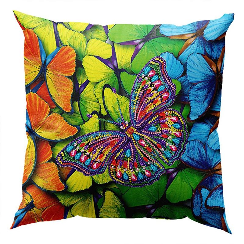 5D Diamond Painting Kissenbezug 30x30cm Schmetterling - Unique-Diamond