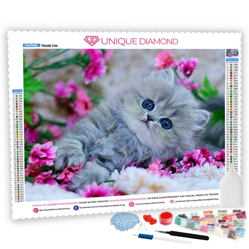 5D Diamond Painting kleine süße Katze - Unique-Diamond