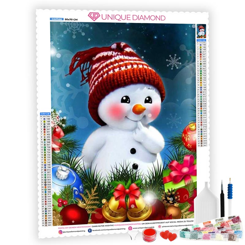 5D Diamond Painting Kleiner süßer Schneemann - Unique-Diamond