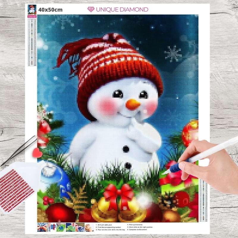 5D Diamond Painting Kleiner süßer Schneemann - Unique-Diamond