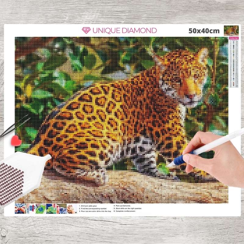 5D Diamond Painting Leopard Baby - Unique-Diamond
