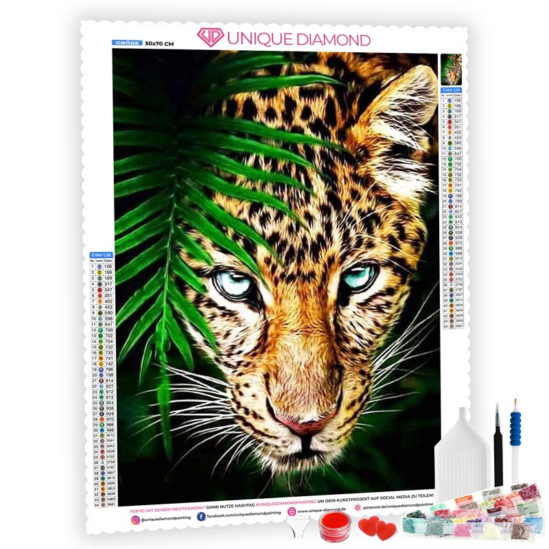 5D Diamond Painting Leopard im Wildnis - Unique-Diamond