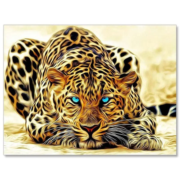 5D Diamond Painting Leopard in der Wüste - Unique-Diamond