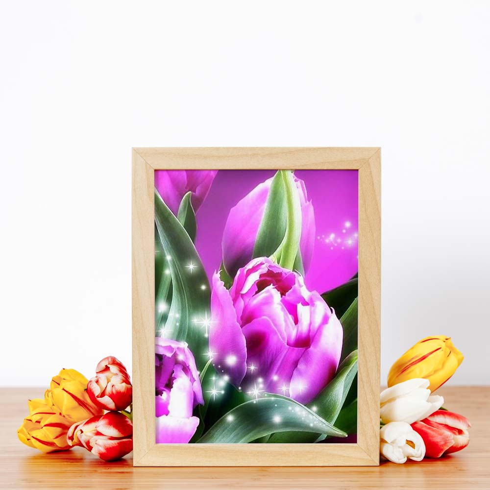 5D Diamond Painting Lila Tulpen - Unique-Diamond