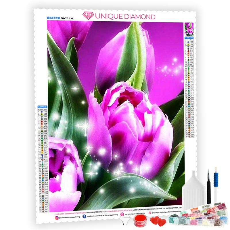 5D Diamond Painting Lila Tulpen - Unique-Diamond