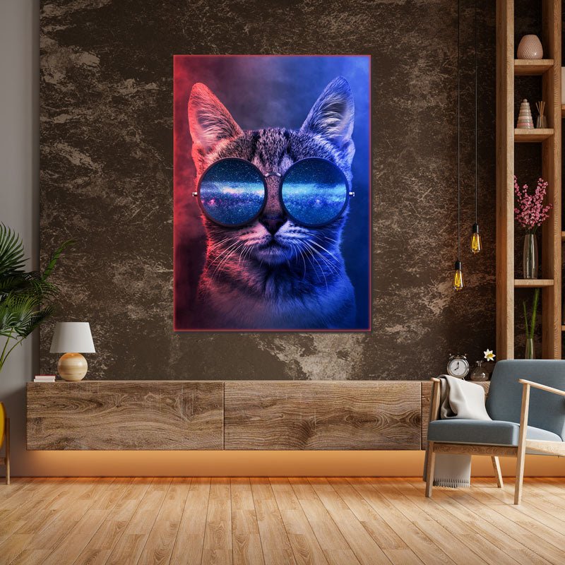 5D Diamond Painting Neon Katzen mit Sonnenbrille - Unique-Diamond
