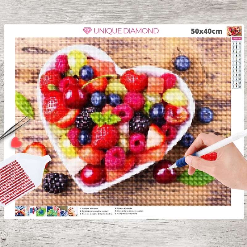 5D Diamond Painting Obstschale - Unique-Diamond