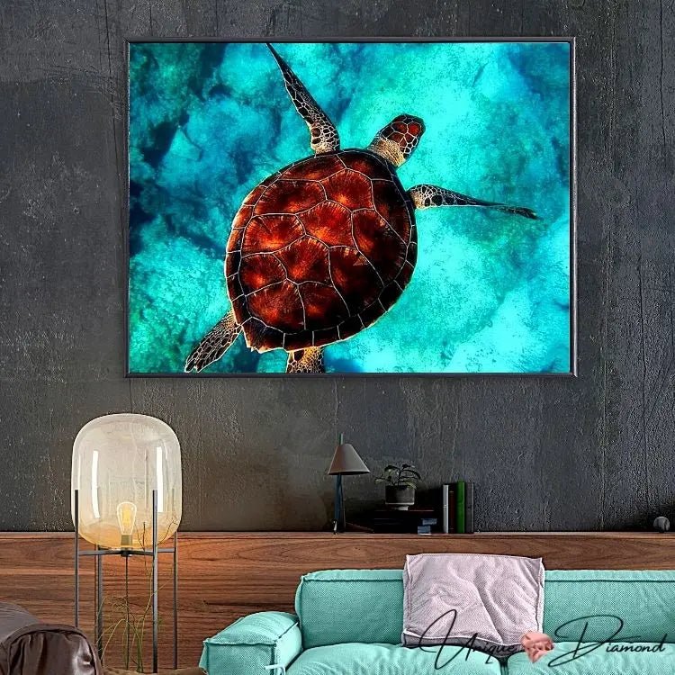 5D Diamond Painting Ozean Schildkröte - Unique-Diamond