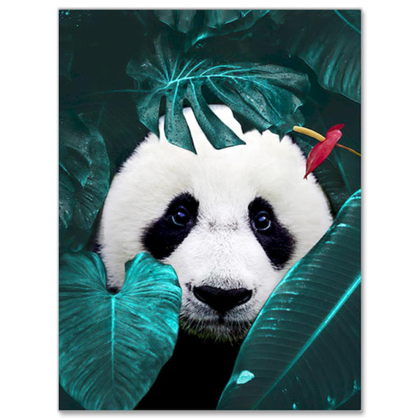 5D Diamond Painting Panda mit Pflanzen - Unique-Diamond