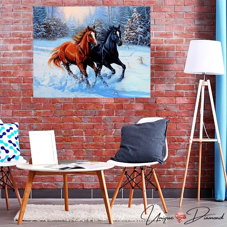 5D Diamond Painting Pferde im Sturm - Unique-Diamond