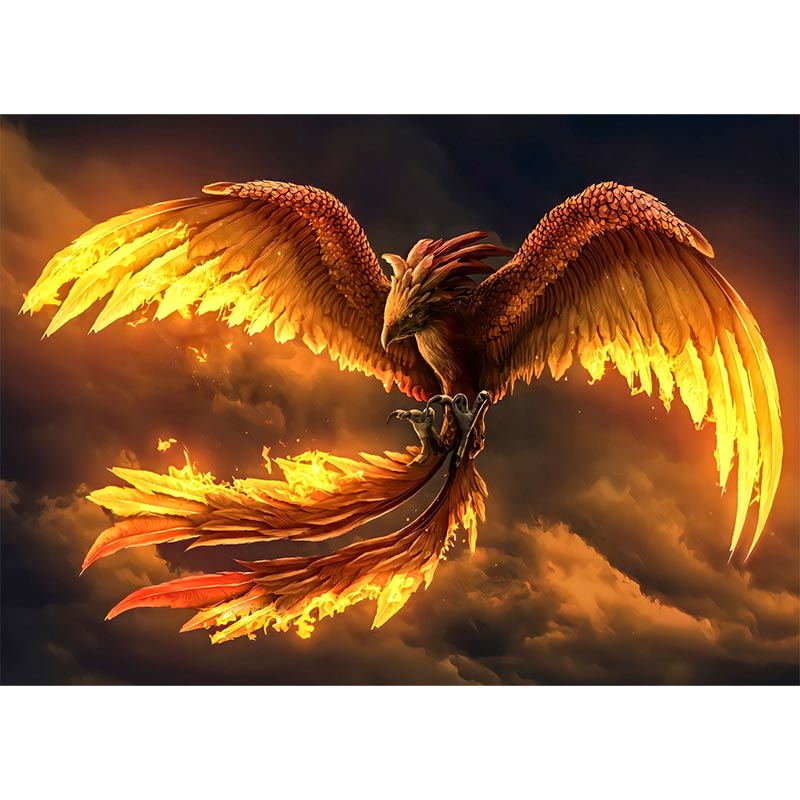 5D Diamond Painting Phoenix in Flammen - Unique-Diamond