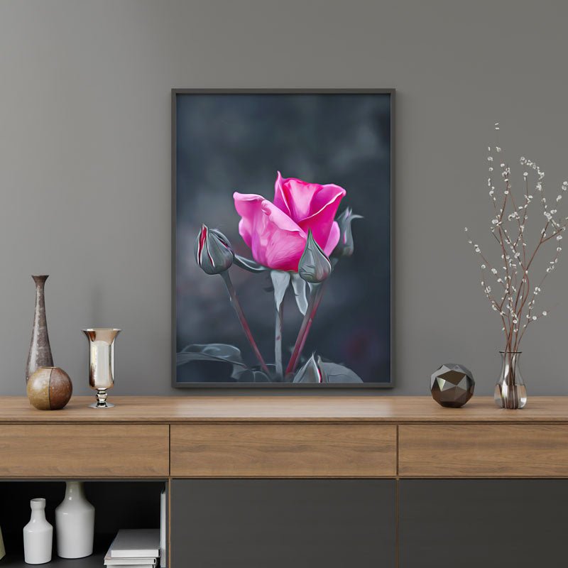 5D Diamond Painting Pinke Rose - Unique-Diamond