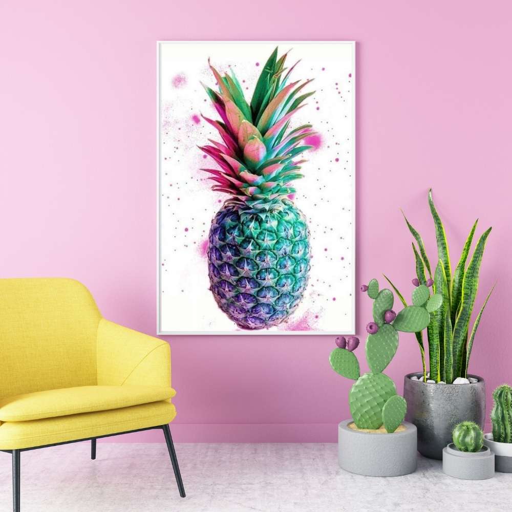 5D Diamond Painting Rosa Ananas Abstrakt - Unique-Diamond
