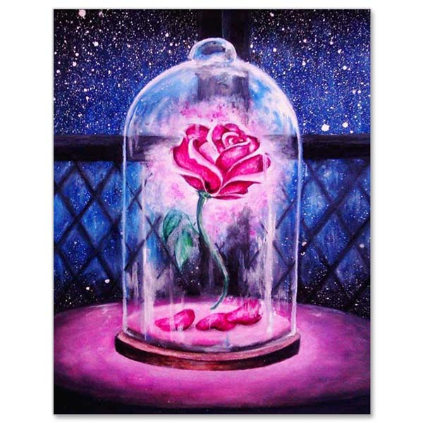 5D Diamond Painting Rose im Glas - Unique-Diamond