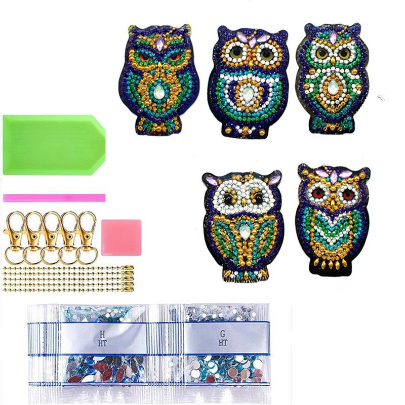 Wobekuy 10x DIY Schlüsselanhänger - 5D Diamond Malerei Set Mit Blumen-Designs