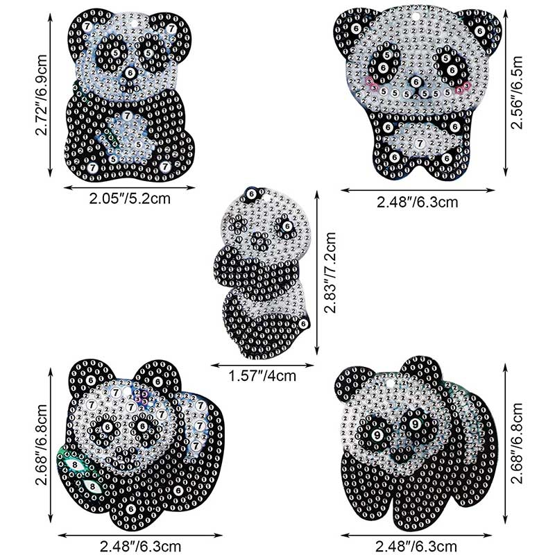 5D Diamond Painting Schlüsselanhänger Panda - Unique-Diamond