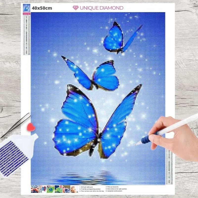 5D Diamond Painting Schmetterlinge am Meer - Unique-Diamond