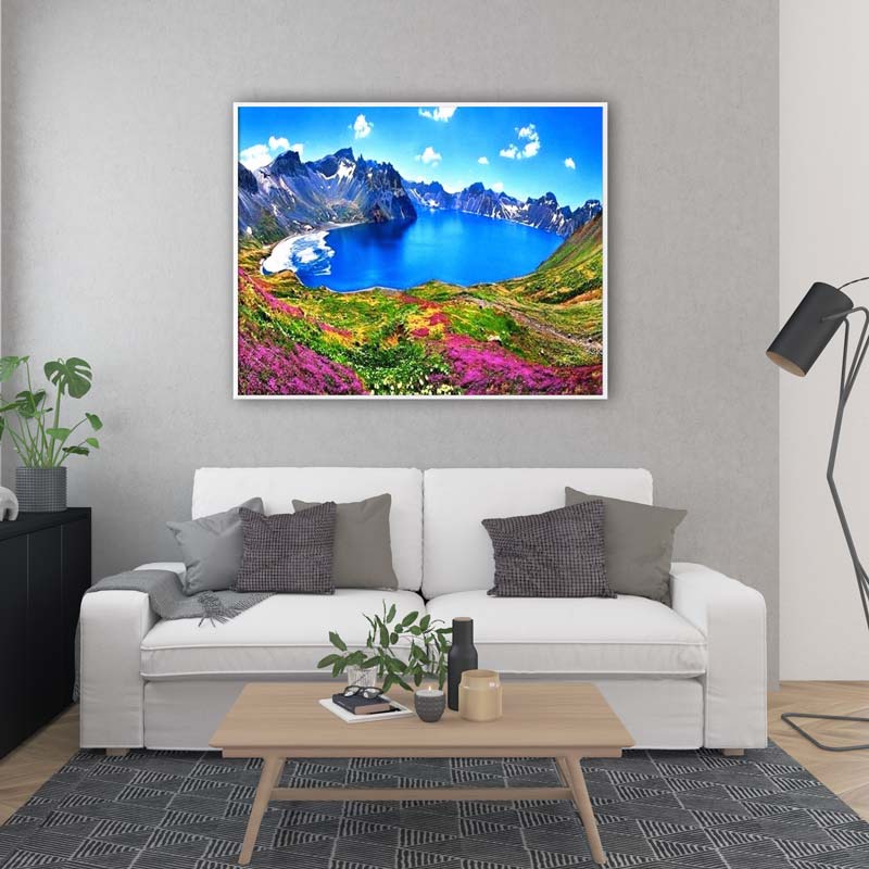 5D Diamond Painting See in den Bergen - Unique-Diamond