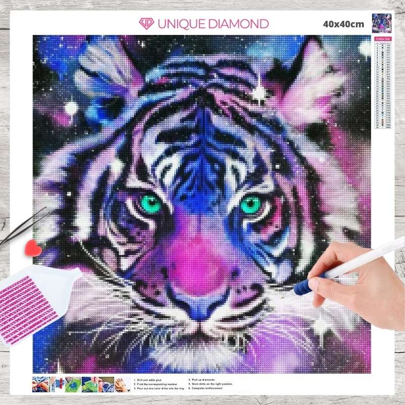 5D Diamond Painting Sternenhimmel Tiger - Unique-Diamond