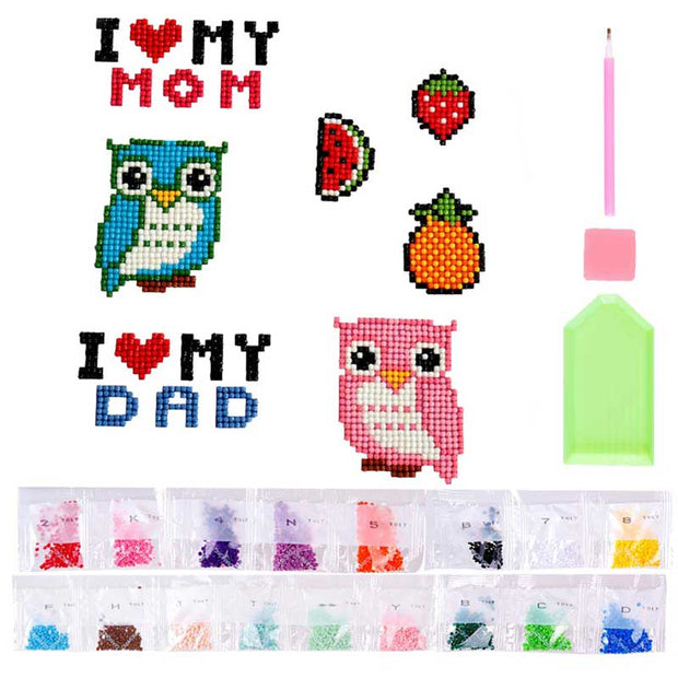 5D Diamond Painting Sticker Set I Love Mom and Dad für Kinder - Unique-Diamond