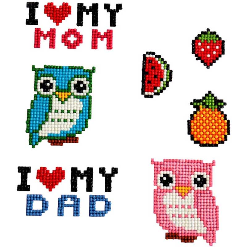 5D Diamond Painting Sticker Set I Love Mom and Dad für Kinder - Unique-Diamond